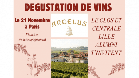 Dégustation de vins organisée par le CLOS & Centrale Lille Alumni à Paris